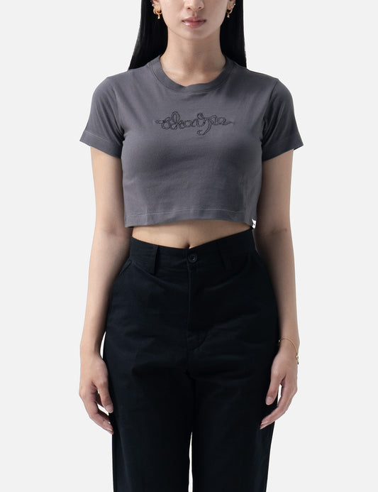 Elara Croped Tee Grey