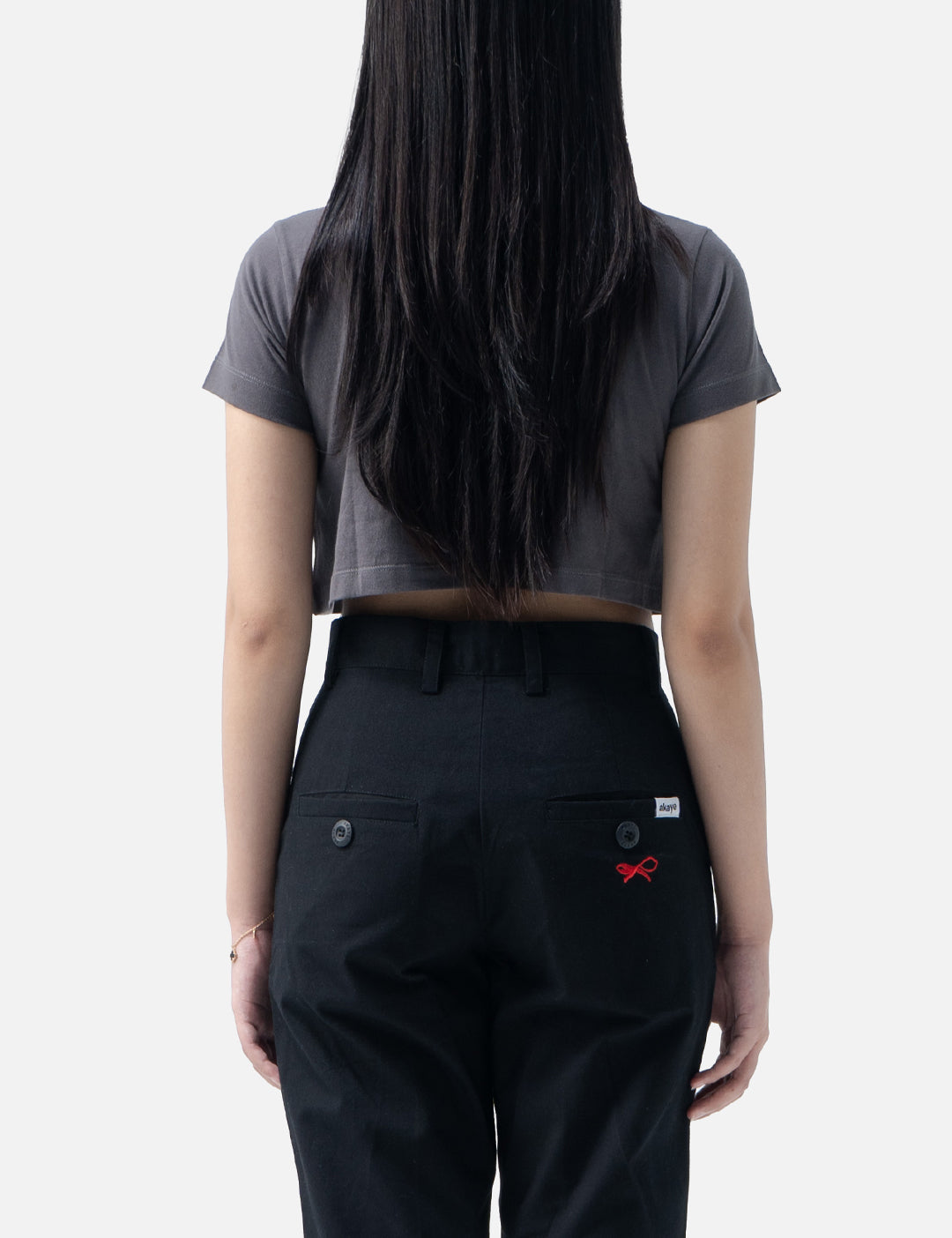 Elara Croped Tee Grey